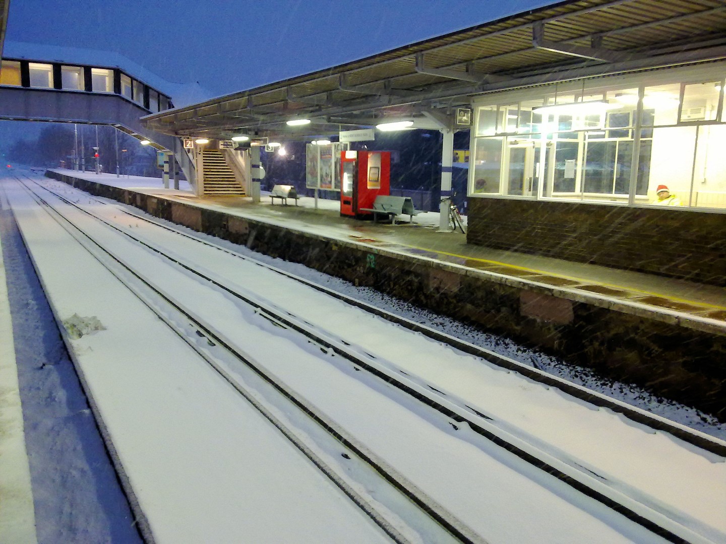 Sittingbourne Station in the snow at Christmas